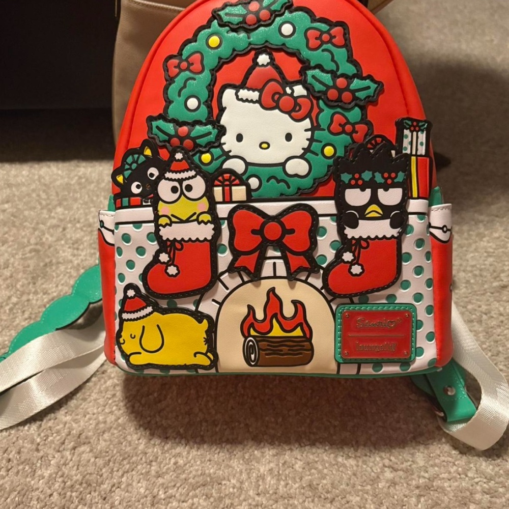 Loungefly Red and Green Hello Kitty Backpack